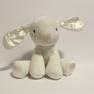 Kellytoy Lamb Plush Rattle Sheep Soft Baby Toy White Satin Stuffed Animal 8”